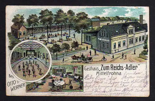 97778 AK Litho Mittelfrohna Gasthaus Zum Reichs Adler um 1910