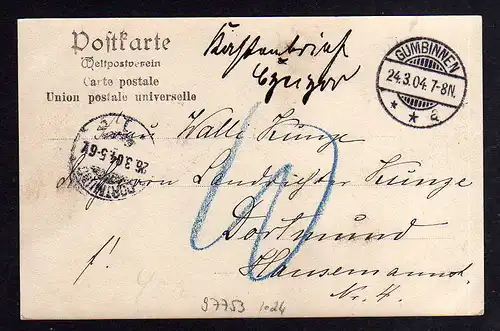 97753 AK Gussew Gumbinnen Ostpreußen 1904 Insterburger Straße Post