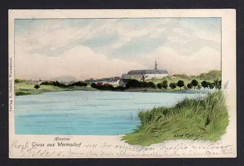 97974 AK Wermsdorf Hostsee Schloss Künstlerkarte Ernst Kiesling 1905