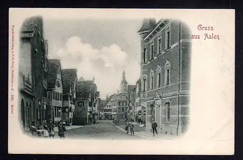 97936 AK Aalen Reliefkarte Straßenansicht plastisch geprägt um 1905 Stengel & Co