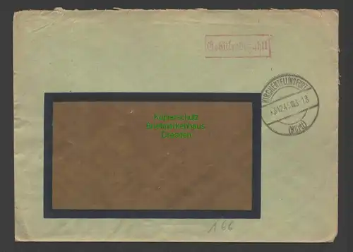 B7518 Brief Gebühr bezahlt Kirchentellinsfurth Württ. 1945