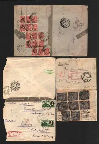B8561 3x Brief Russland Rostov Don 1922 1928 Einschreiben