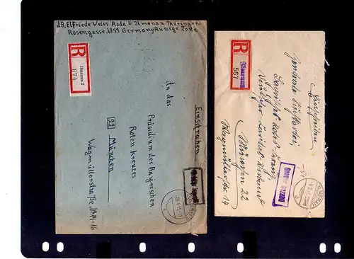 B982 9x SBZ Brief Gebühr bezahlt Taxe percue 1946 Ilmenau an Zentrale Suchkartei