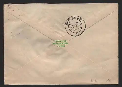 B9590 R-Brief Gebr. Hörmann A.-G. München 13 a N. Bader 1943 Fleisch Wurstwaren