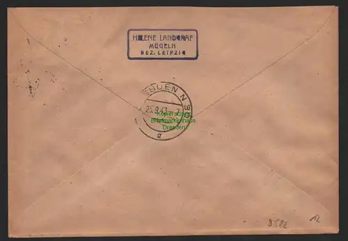 B9582 R-Brief Gebr. Hörmann A.-G. Mügeln (Bz Leipzig) Helene Landgraf 1943
