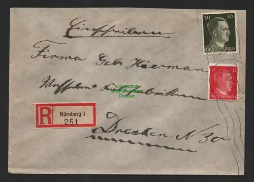 B9631 R-Brief Gebr. Hörmann A.-G. Nürnberg 1 Walter Korn 1943