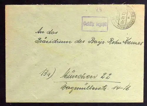 B966 SBZ Brief Gebühr bezahlt 1946 Goldlauter-Heidersbach über Suhl an Zentrale