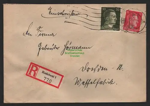 B9650 R-Brief Gebr. Hörmann A.-G. Radebeul 1  1943