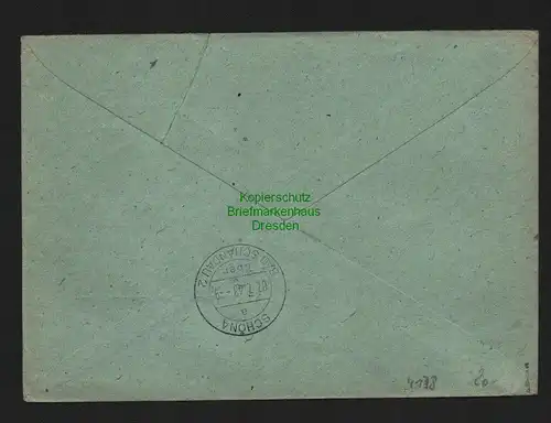 h4178 SBZ Bezirkshandstempel Bezirk 14 R-Brief Hohnstein 80 Pfg. Pirna Schöna