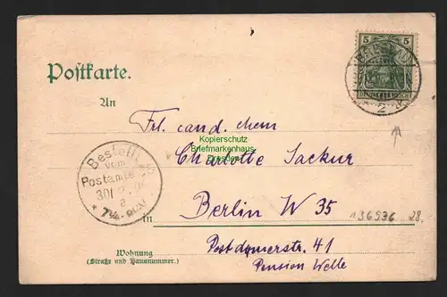 136936 AK Breslau 1905 Hallelujah Prosit Neujahr 1906 … mit Gegenwind