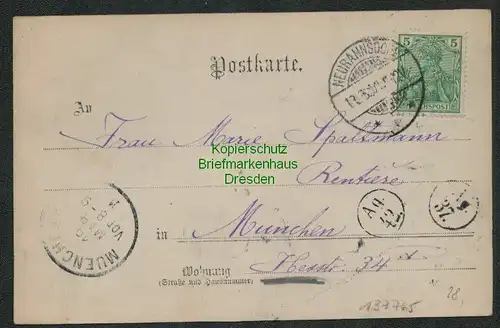 137765 AK Fotokarte Berlin Neurahnsdorf 1901 nach München