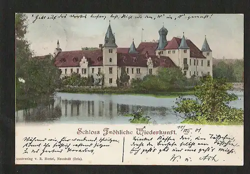 22725 AK Berga Wolfersdorf Schloss Fröhliche Wiederkunft 1901 Hertel Neustadt O.