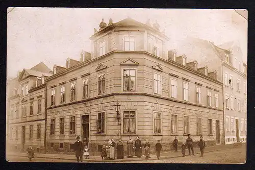 73142 AK Burgstädt 1915 Fotokarte Straße Wohnhaus Eckhaus