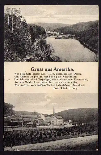 71877 AK Amerika Penig Gedicht Ernst Scheffler 1914