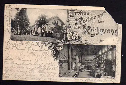 78005 AK Hradek nad Nisou Grottau 1903 Restaurant zur Reichsgrenze