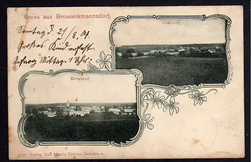 78385 AK Großerkmannsdorf Oberdorf 1904 Mitteldorf Großes Kinderfest