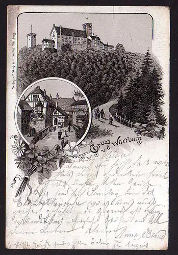 78440 AK Eisenach Litho Wartburg 1896