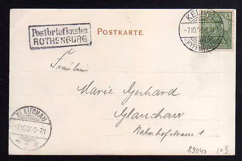 89040 AK Rothenburg Thüringen bei Steinthaleben Stempel Postbriefkasten Rothenbu