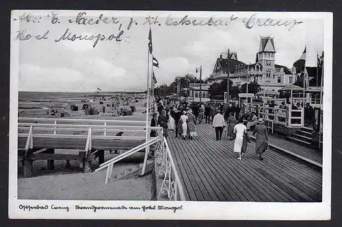 93093 AK Ostseebad Cranz Ostpr. 1935 SST Elch Strandpromenade Hotel Monopol