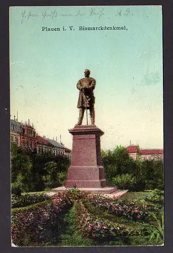 92151 AK Plauen Vogtl. Bismarckdenkmal 1902