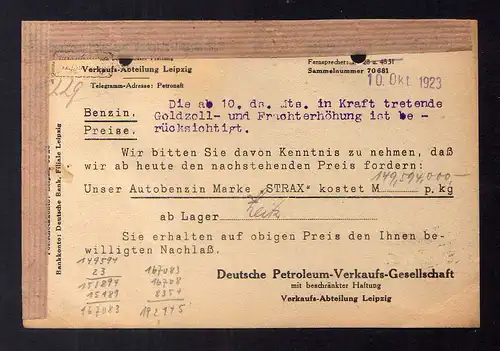 B2704 DR 303 sehr seltene EF Einzelfrankatur Postkarte gepr. Infla