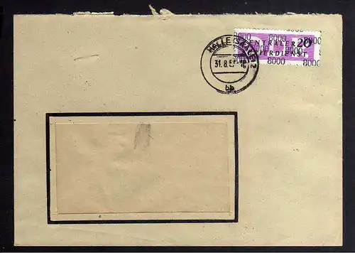 B2500 Brief DDR ZKD 15 8000 1957 VEB Druckfarben und Lederfarbenfabrik Halle