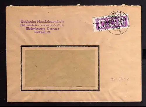 B2539 Brief DDR ZKD 15 9003 1957 Eisenach DHZ Elektrotechnik Salzungen