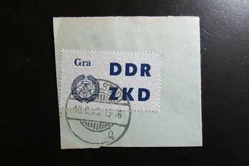 B3125 ZKD Laufkontrollzettel C 6 Gra Briefstück echt gestempelt Rudolstadt