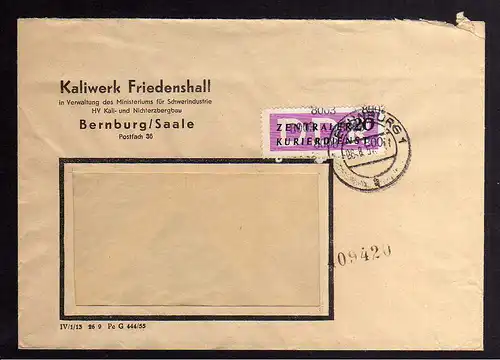 B2505 Brief DDR ZKD 15 8003 1957 VEB Kaliwerk Friedenshall Bernburg  Saale nach