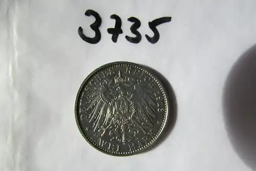 B3735 2 Mark Silbermünze Wilhelm II. Deutscher Kaiser König v. Preussen 1913