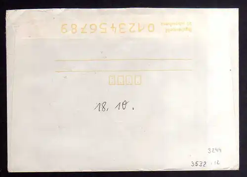 B3532 DDR Briefe Einzel- oder Mehrfachfrankaturen 1989 3244 EF Einschreiben