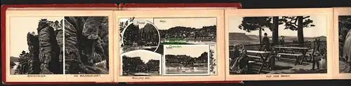 B8566 Mappe Dresdens Umgebung um 1895 Blaues Wunder Pirna Pillnitz Bastei