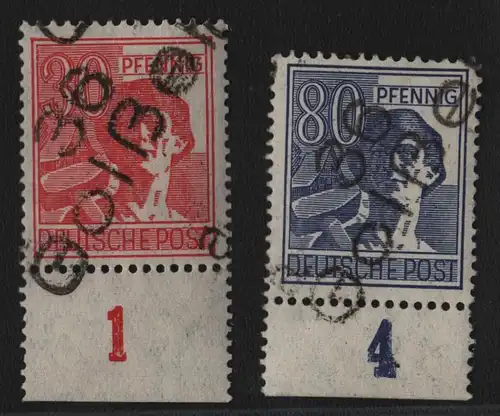 h6406 SBZ Handstempel Bezirk 36 Golßen 30, 80 Pfg. * gepr. BPP