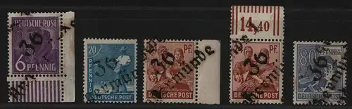 h6212 SBZ Handstempel Bezirk 36 Angermünde 5 Werte ** postfrisch gepr. BPP