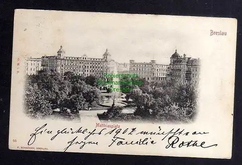 126863 AK Breslau 1902 Matthiasplatz