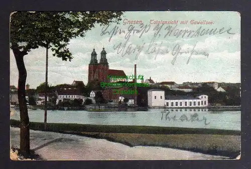 126579 AK Gniezno Gnesen 1906 Totalansicht mit Gawellsee