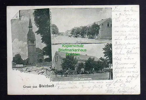 126422 AK Steinbeck Höhenland Kirche Gasthof Mattins Dorfstrasse