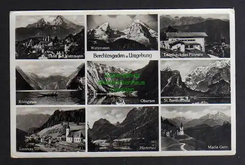 127689 AK Berchtesgaden u. Umgebung Fotokarte 1937 Watzmann Landhaus Maria Gern