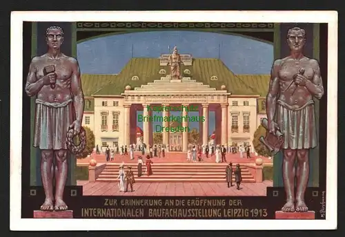 142701 AK Leipzig 1913 Baufachausstellung Privatganzsache Offizielle Karte Nr 12