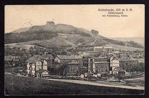 79848 AK Kolbebaude Dittersbach bei Waldenburg Schlesien 1922 Walbrzych