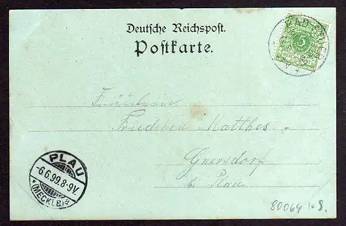 80064 AK Bad Stuer Mondscheinkarte 1897