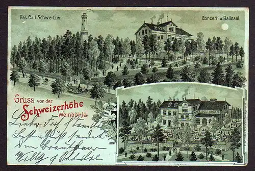 80092 AK Weinböhla 1904 Restaurant Concert u. Ballsaal Schweizerhöhe