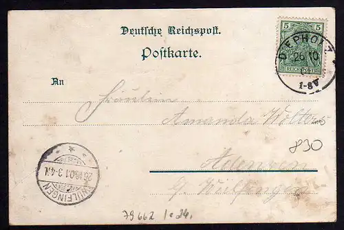 79662 AK Diepholz Litho 1901 Hotel Gerke Schloss Münte Langestrasse