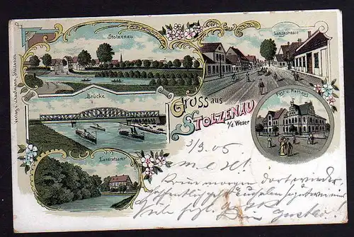 79944 AK Stolzenau Weser Litho 1905 Landratsamt Post Rathaus