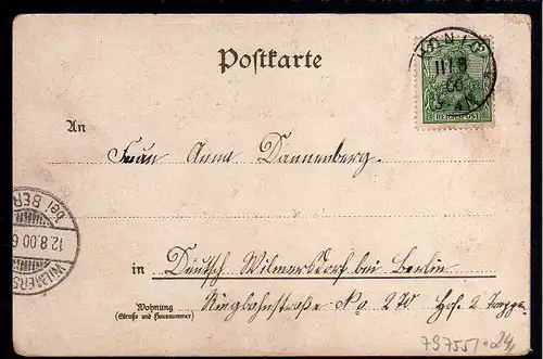 79755 AK Neumittelwalde 1900 Litho Postamt Ring kath. Kirche Schlesien Honig