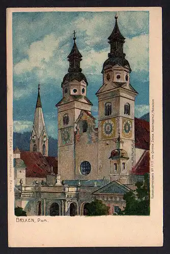 88206 AK Brixen Dom Litho 1900 Künstlerpostkarte