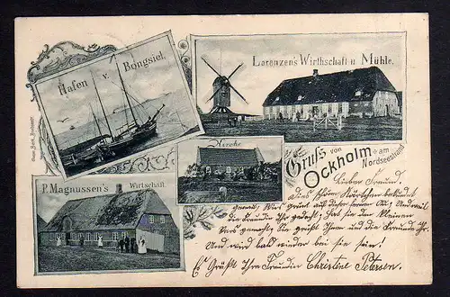 96324 AK Ockholm Windmühle Mole Wirtschaft Magnussen Gasthaus Hafen 1900