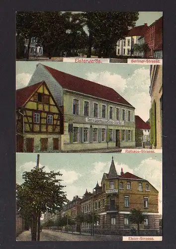 97610 AK Elsterwerda 1912 Berliner Strasse Gasthaus zur Sonne Logirhaus Lichtbad