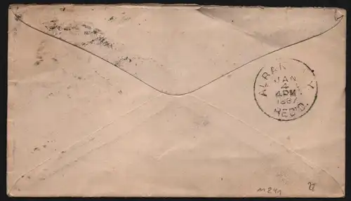 B11841 USA Brief 1887 Troy N. Y. Guttenberg Lodge No. 112 to Albany