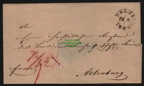 B11976 Brief AD Blankenburg 1843 besch. Stempel ausgefallenes "A" nach Altenburg